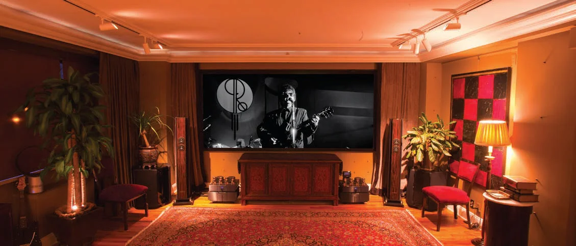 Central Park South home theater with surround lighting