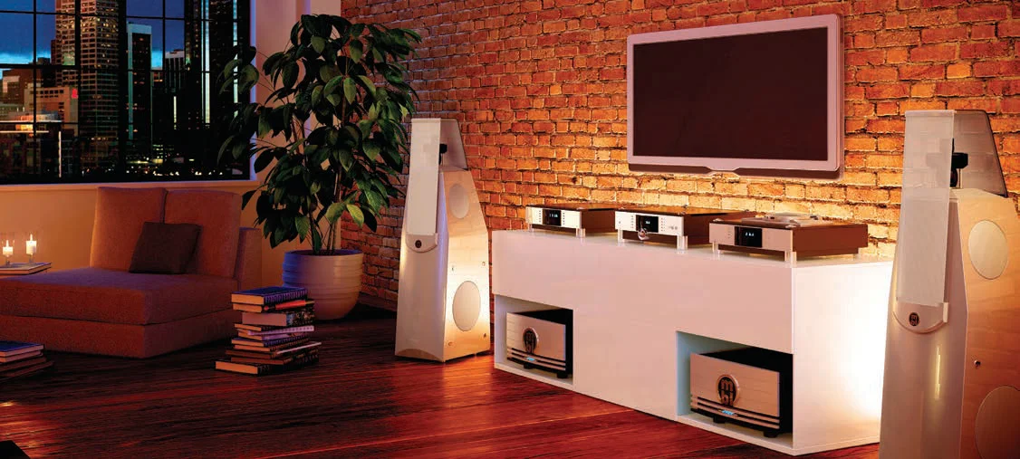 Reference audio system with MBL speakers in a collector residence