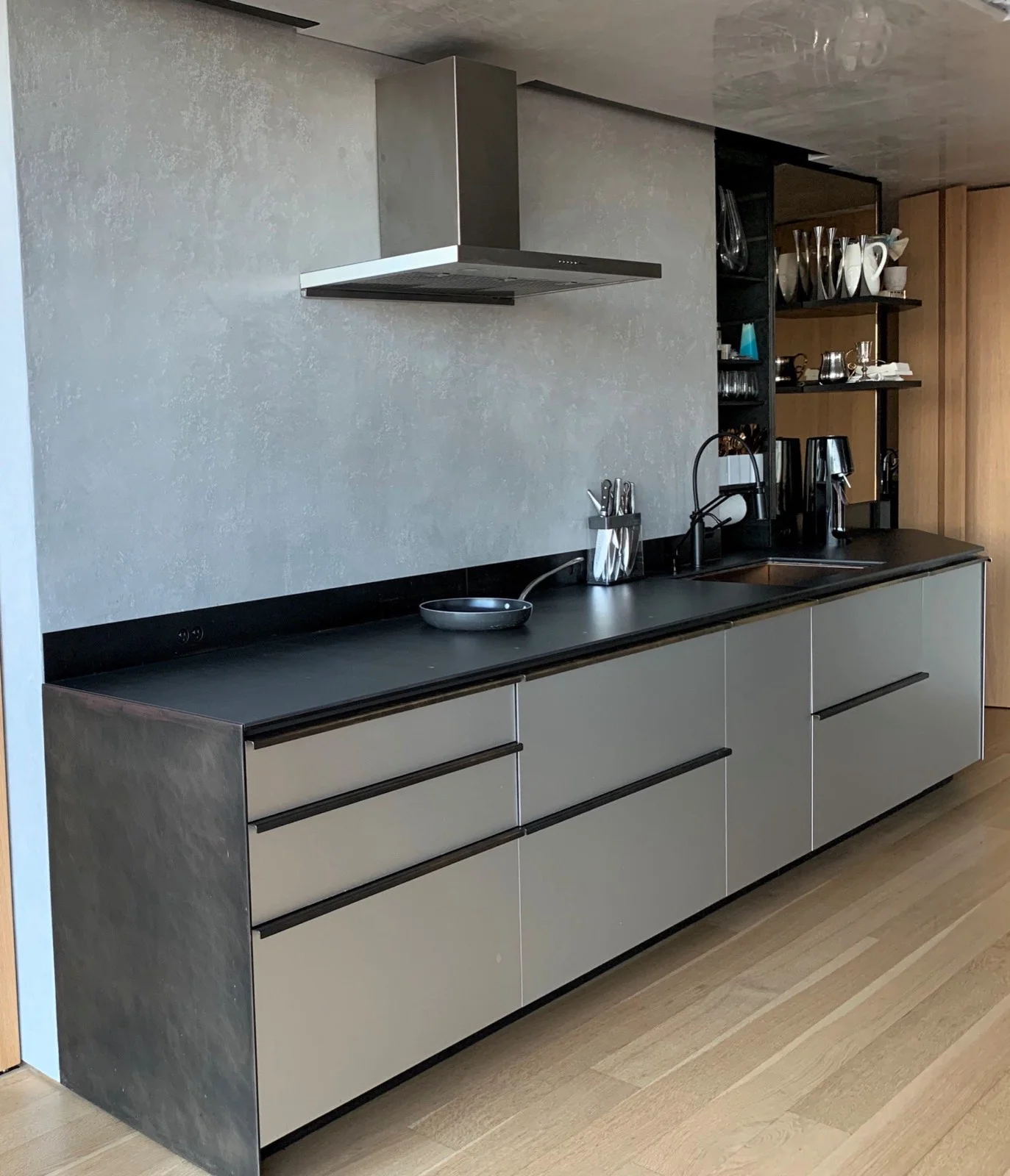 Modern kitchen with integrated water systems